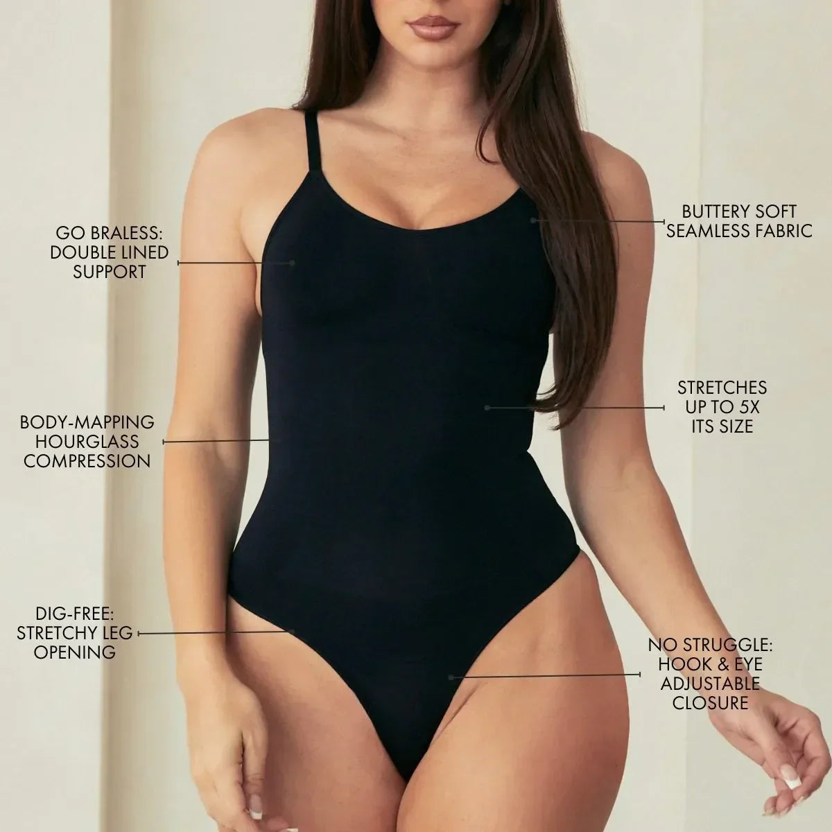 V Neck Spaghetti Butter Sculpt® Seamless Shapewear Bodysuit Pinsy Shapewear